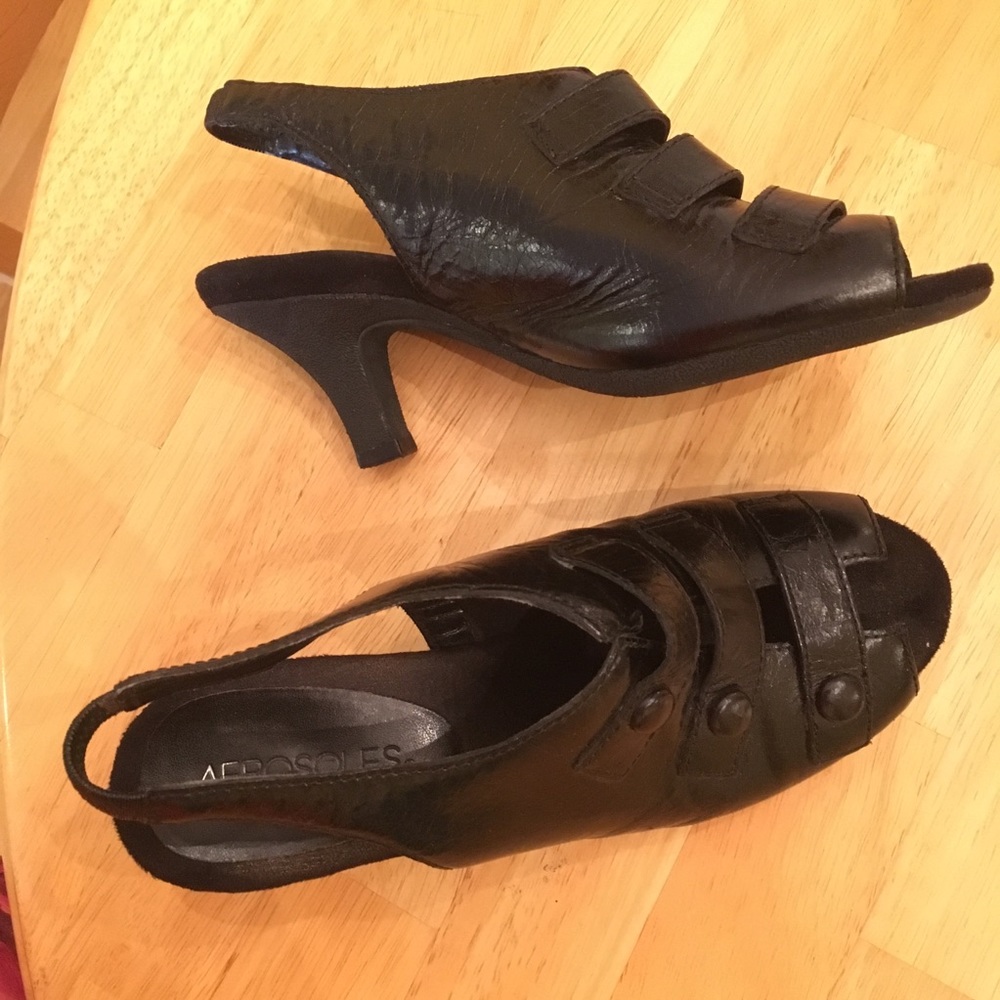 Aerosoles open-toe Black slingbacks